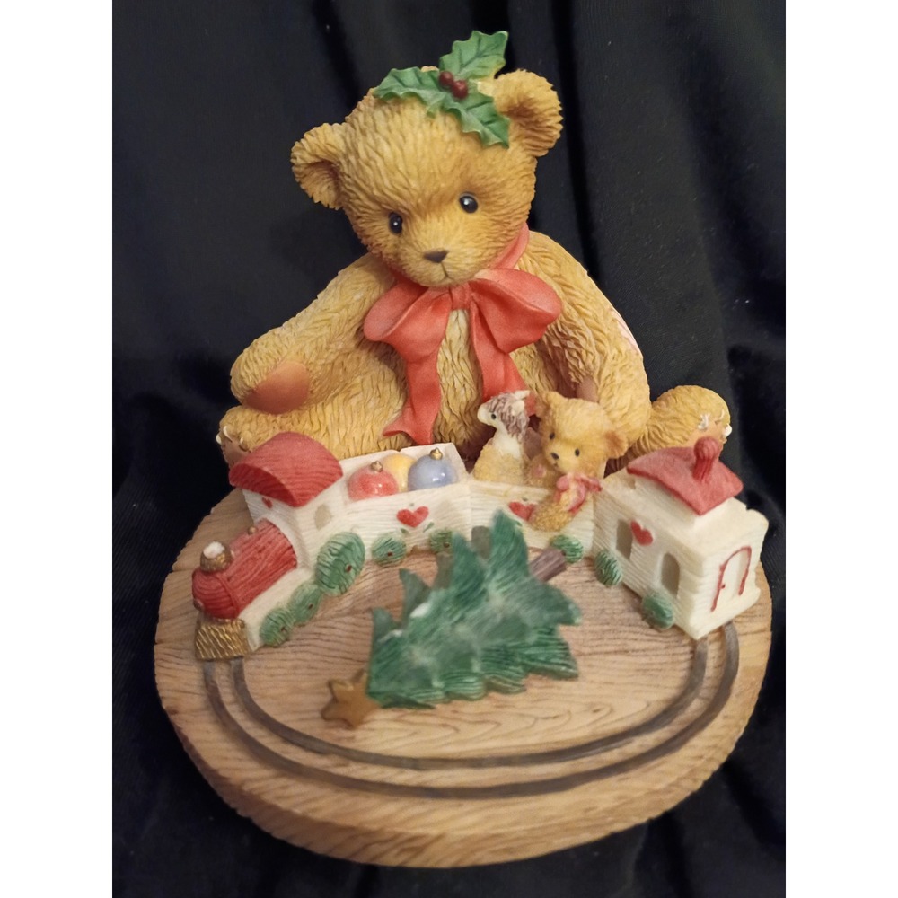Cherished Teddies Terry Christmas Train Figurine 865095 Priscilla Hillman 2001